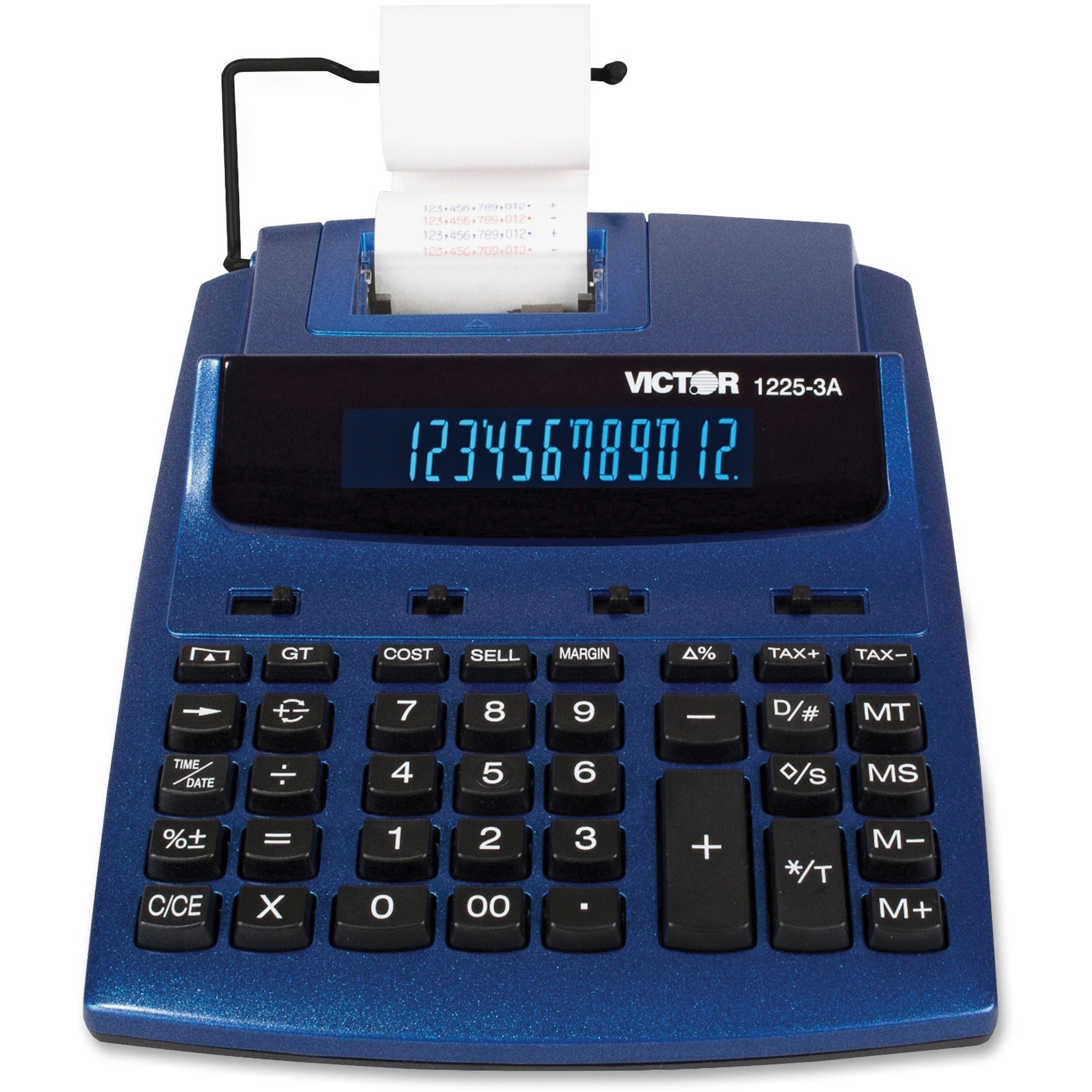 1225-3A Antimicrobial Two-Color Printing Calculator, Blue/Red Print, 3 Lines/Sec