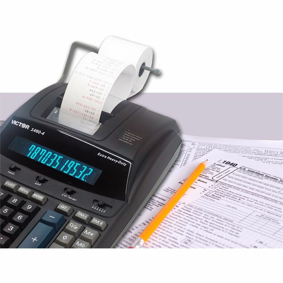 1460-4 Extra Heavy-Duty Printing Calculator, Black/Red Print, 4.6 Lines/Sec