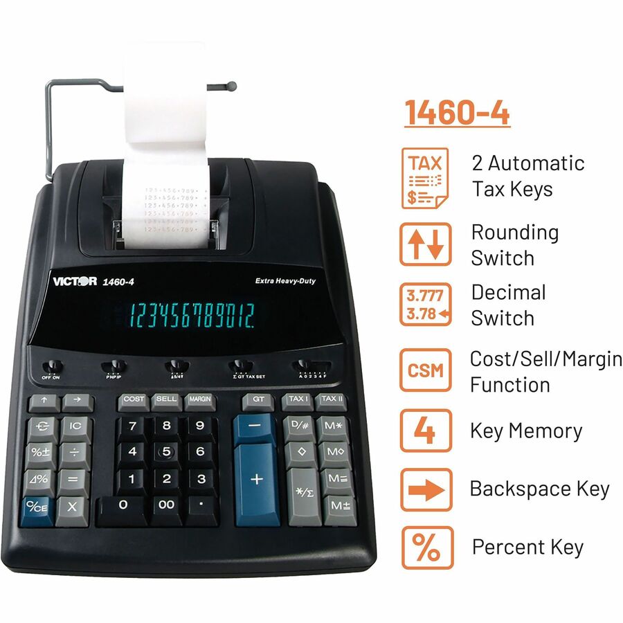 1460-4 Extra Heavy-Duty Printing Calculator, Black/Red Print, 4.6 Lines/Sec
