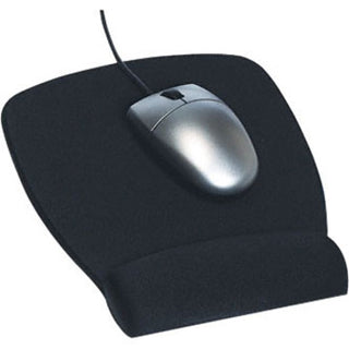 Antimicrobial Foam Mouse Pad with Wrist Rest, 8.62 x 6.75, Black
