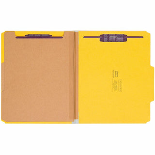 Six-Section Pressboard Top Tab Classification Folders, Six SafeSHIELD Fasteners, 2 Dividers, Letter Size, Assorted, 10/Box