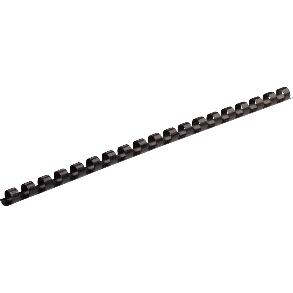 Plastic Comb Bindings, 1/4" Diameter, 20 Sheet Capacity, Black, 25/Pack