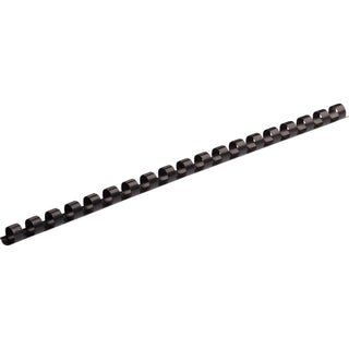 Plastic Comb Bindings, 1/4" Diameter, 20 Sheet Capacity, Black, 25/Pack