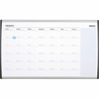ARC Frame Cubicle Magnetic Dry Erase Calendar, One Month Format, 30 x 18, White Surface, Silver Aluminum Frame