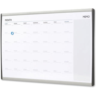ARC Frame Cubicle Magnetic Dry Erase Calendar, One Month Format, 30 x 18, White Surface, Silver Aluminum Frame