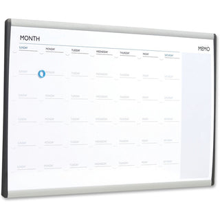 ARC Frame Cubicle Magnetic Dry Erase Calendar, One Month Format, 30 x 18, White Surface, Silver Aluminum Frame