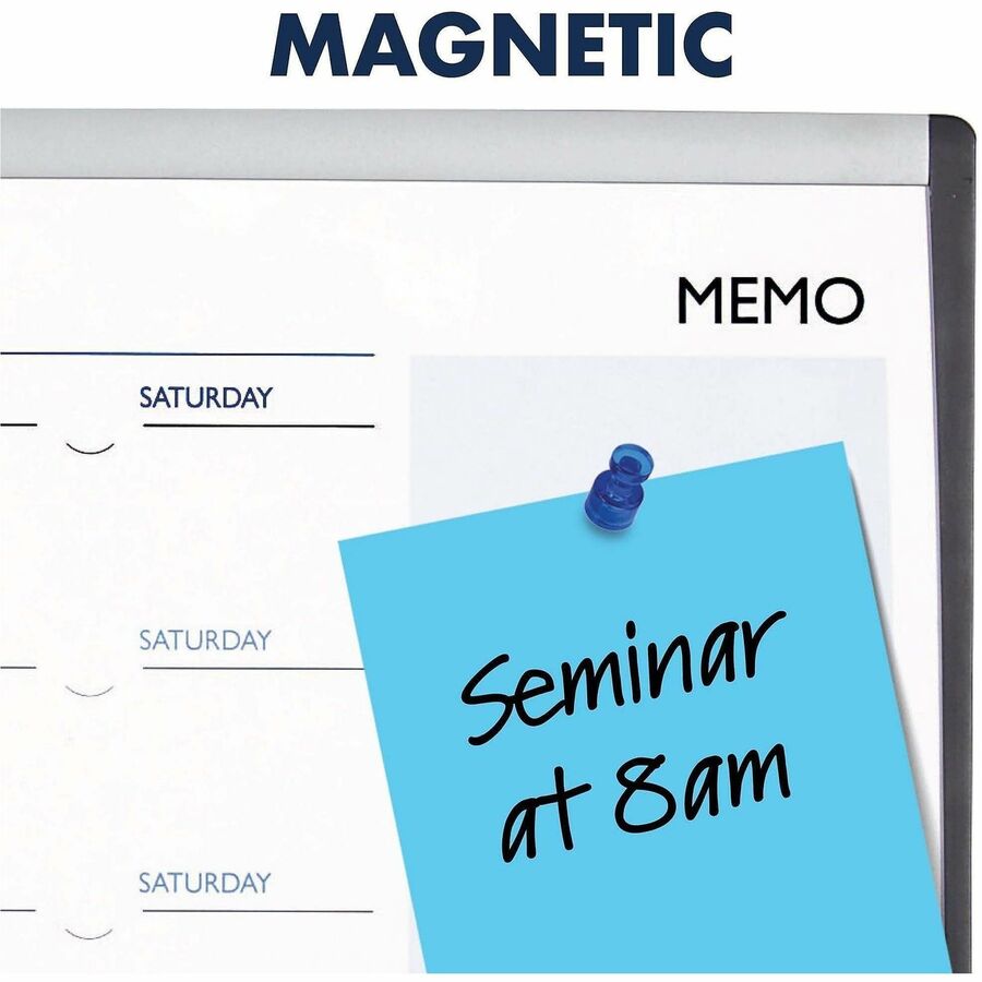 ARC Frame Cubicle Magnetic Dry Erase Calendar, One Month Format, 30 x 18, White Surface, Silver Aluminum Frame