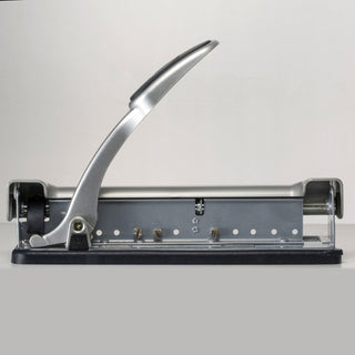 Officemate EZ Lever Adjustable Hole Punch - 3 Punch Head(s) - 15 Sheet of 20lb Paper - 9/32" Punch Size - Silver