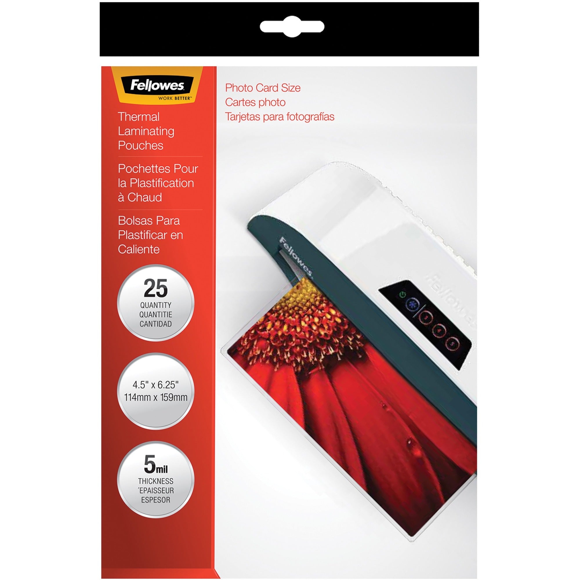 Laminating Pouches, 5 mil, 4.5" x 6.25", Gloss Clear, 20/Pack