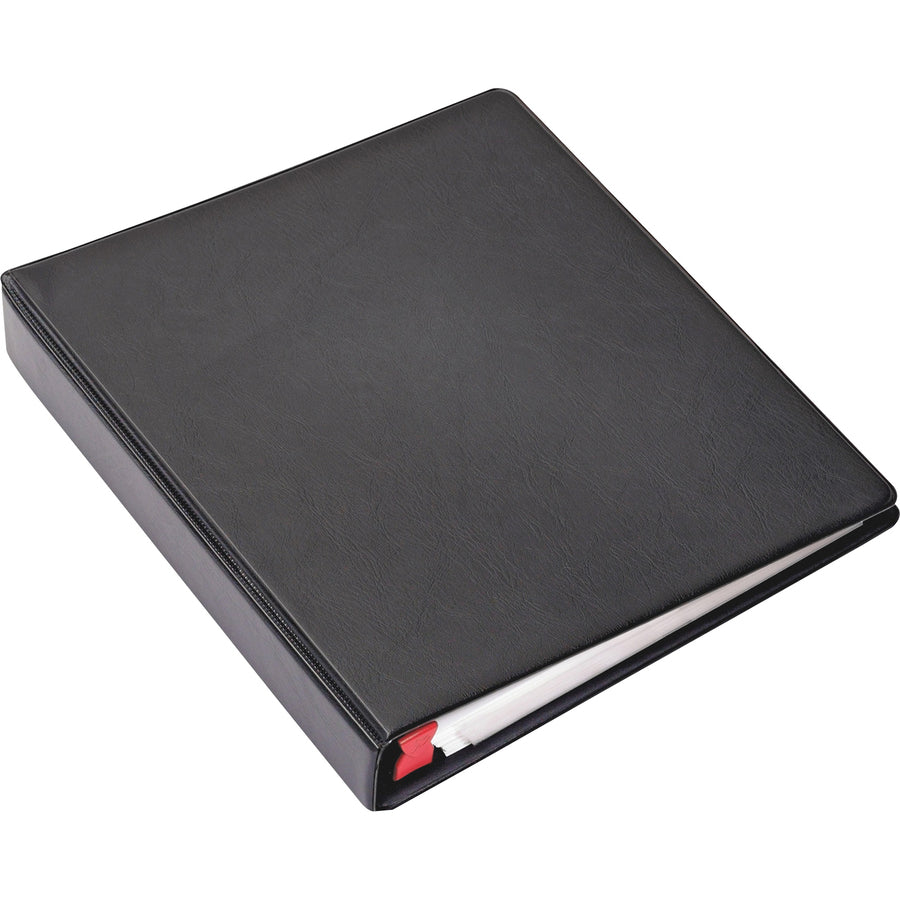 Cardinal EasyOpen Card File Binder - 400 Capacity - 8.50" Width x 11" Length - 3-ring Binding - Refillable - Black Vinyl Cover - 