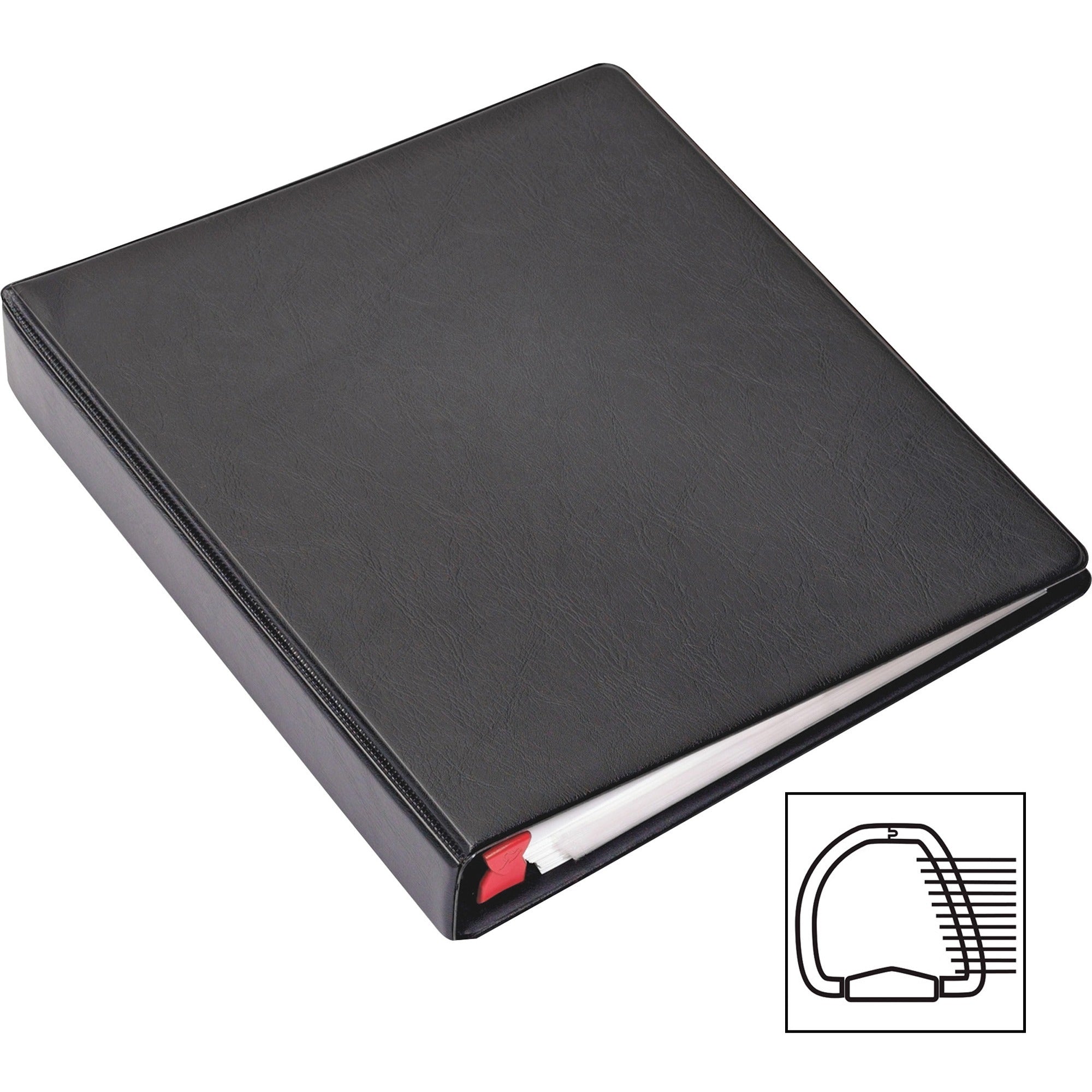 Cardinal EasyOpen Card File Binder - 400 Capacity - 8.50" Width x 11" Length - 3-ring Binding - Refillable - Black Vinyl Cover - 