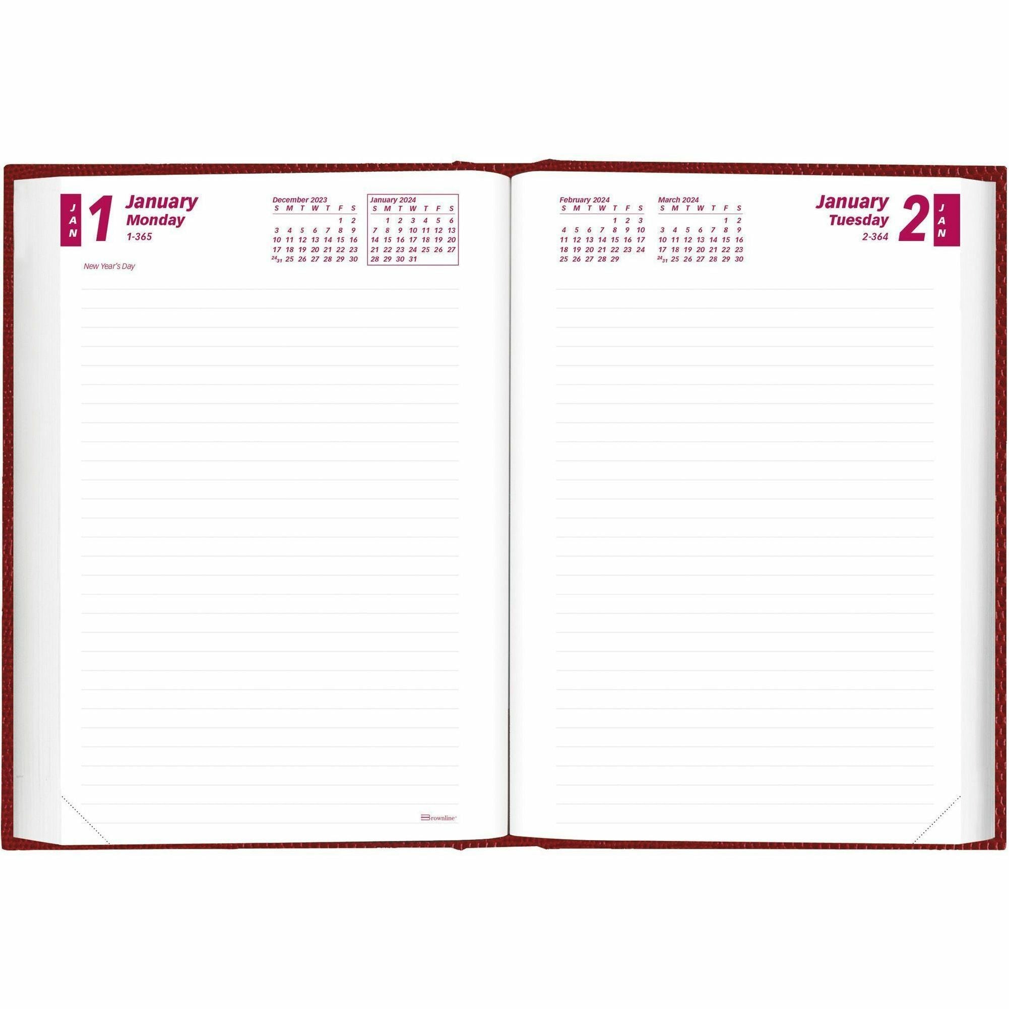 brownline-untimed-daily-planner-daily-january-2024-december-2024-7-1-2-sheet-size-desktop-red-1-each_redcb387red - 3