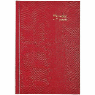 Brownline Daily Planner - Daily - 1 Year - January 2024 - December 2024 - 1 Day Single Page Layout - 5 3/4" x 8 1/4" Sheet Size - Desktop - Red CoverNotepad - 1 Each