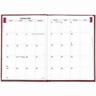 Brownline Daily Planner - Daily - 1 Year - January 2024 - December 2024 - 1 Day Single Page Layout - 5 3/4" x 8 1/4" Sheet Size - Desktop - Red CoverNotepad - 1 Each