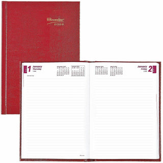 Brownline Daily Planner - Daily - 1 Year - January 2024 - December 2024 - 1 Day Single Page Layout - 5 3/4" x 8 1/4" Sheet Size - Desktop - Red CoverNotepad - 1 Each