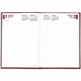 Brownline Daily Planner - Daily - 1 Year - January 2024 - December 2024 - 1 Day Single Page Layout - 5 3/4" x 8 1/4" Sheet Size - Desktop - Red CoverNotepad - 1 Each