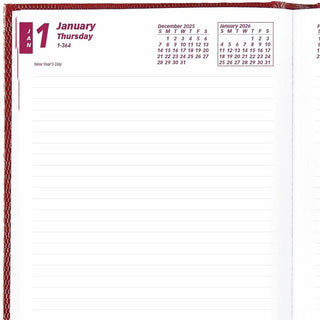 Brownline Daily Planner - Daily - 1 Year - January 2024 - December 2024 - 1 Day Single Page Layout - 5 3/4" x 8 1/4" Sheet Size - Desktop - Red CoverNotepad - 1 Each