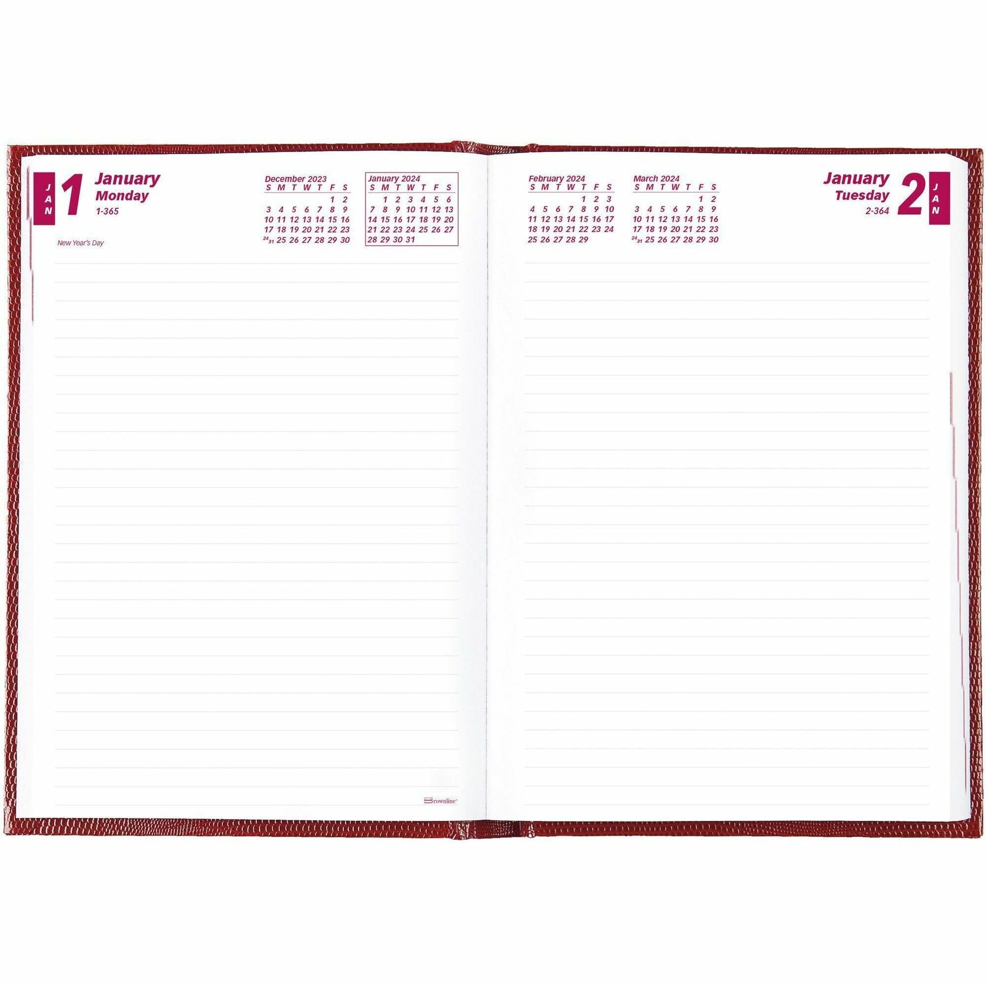 brownline-daily-planner-daily-1-year-january-2024-december-2024-1-day-single-page-layout-5-3-4-x-8-1-4-sheet-size-desktop-red-covernotepad-1-each_redcb389red - 3