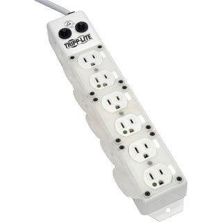 Medical-Grade Power Strip for Patient-Care Vicinity, 6 Outlets, 15 ft Cord, White