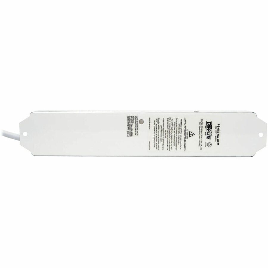 Medical-Grade Power Strip for Patient-Care Vicinity, 6 Outlets, 15 ft Cord, White