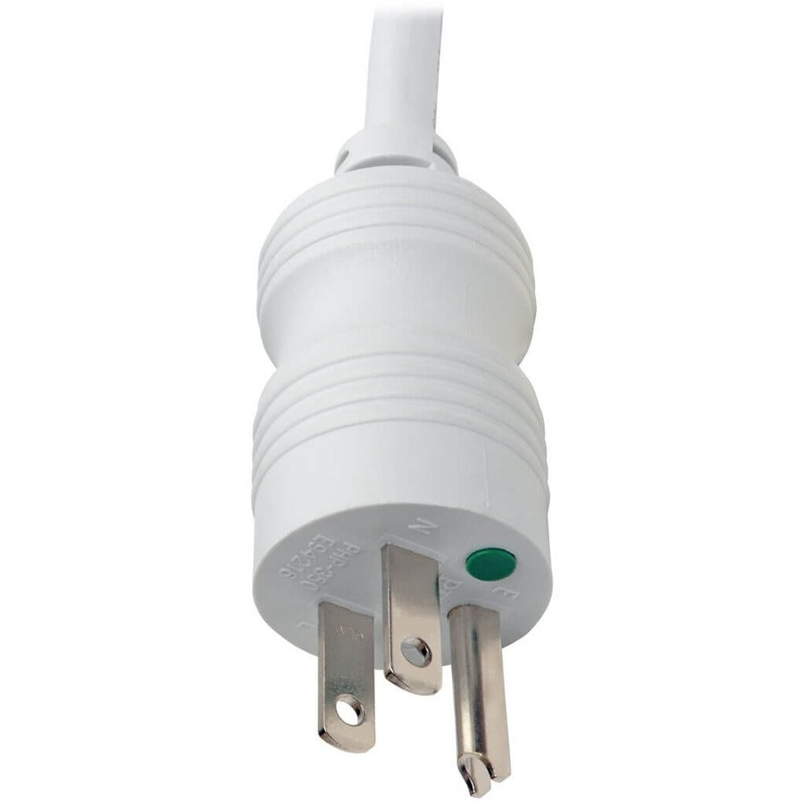 Medical-Grade Power Strip for Patient-Care Vicinity, 6 Outlets, 15 ft Cord, White