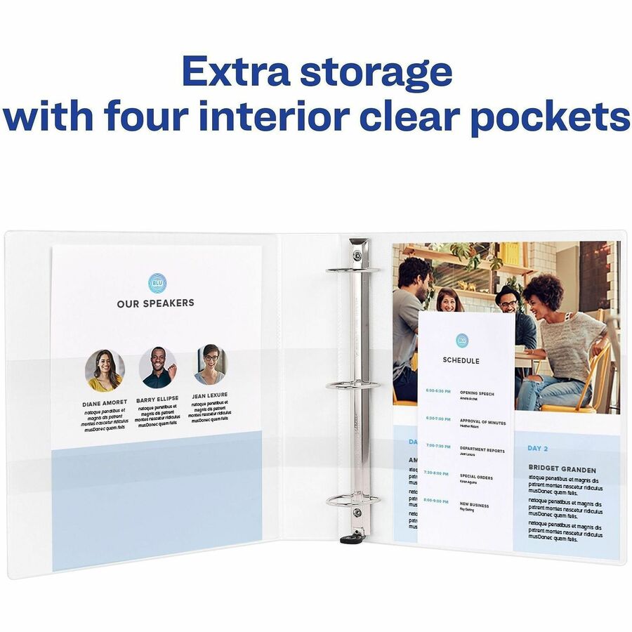Heavy-Duty View Binder with DuraHinge, One Touch EZD Rings/Extra-Wide Cover, 3 Ring, 1.5" Capacity, 11 x 8.5, White, (1319)