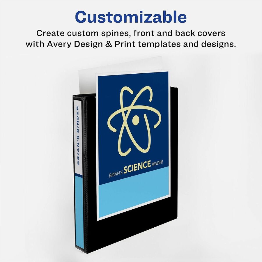Heavy-Duty View Binder with DuraHinge, One Touch EZD Rings/Extra-Wide Cover, 3 Ring, 1.5" Capacity, 11 x 8.5, White, (1319)