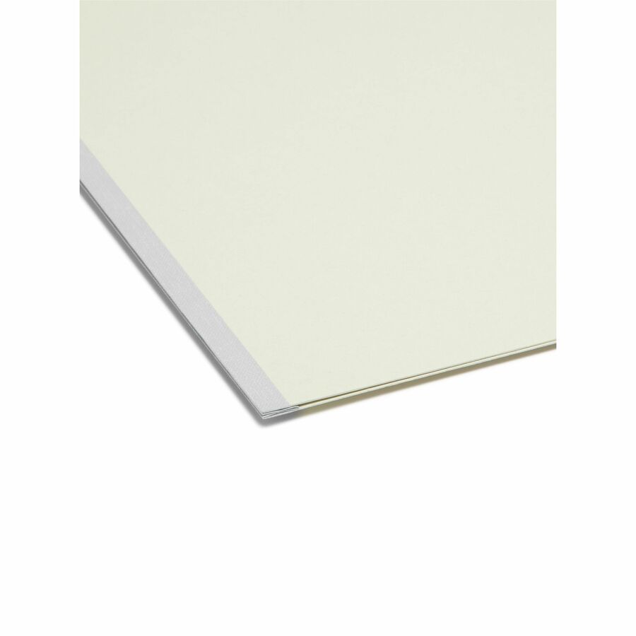 Recycled Heavy Pressboard File Folders with Insertable 1/3-Cut Metal Tabs, Legal Size, 1" Expansion, Gray-Green, 25/Box