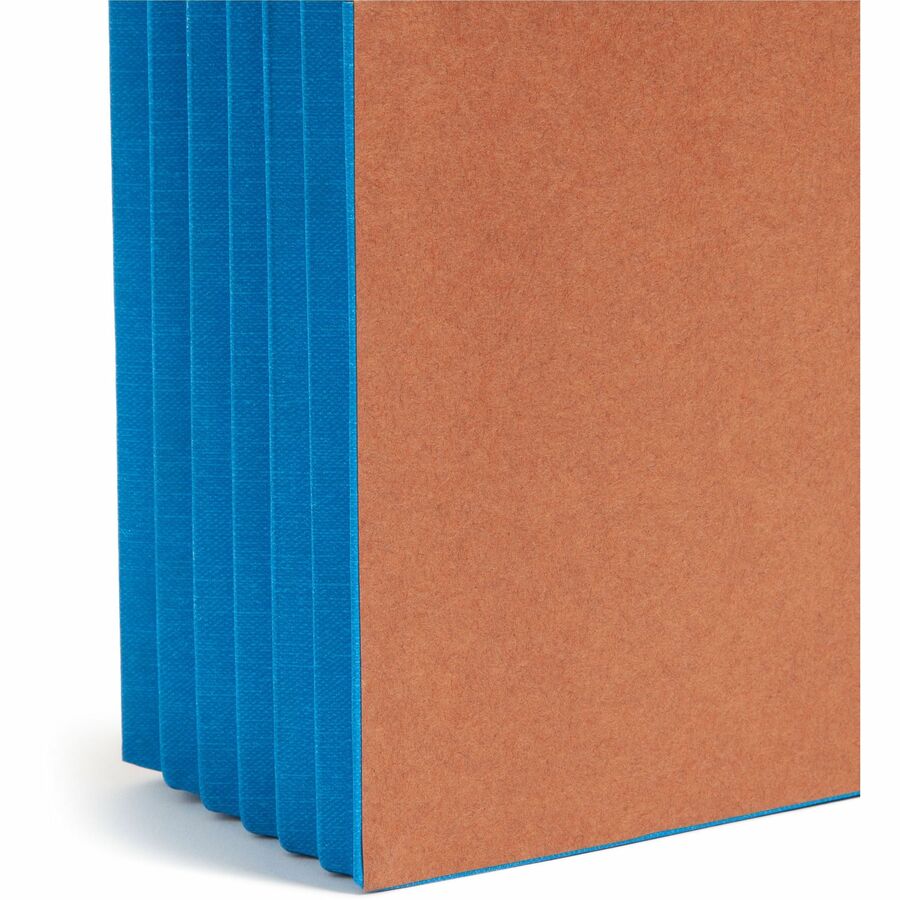 Redrope Drop-Front End Tab File Pockets, Fully Lined 6.5" High Gussets, 5.25" Expansion, Letter Size, Redrope/Blue, 10/Box