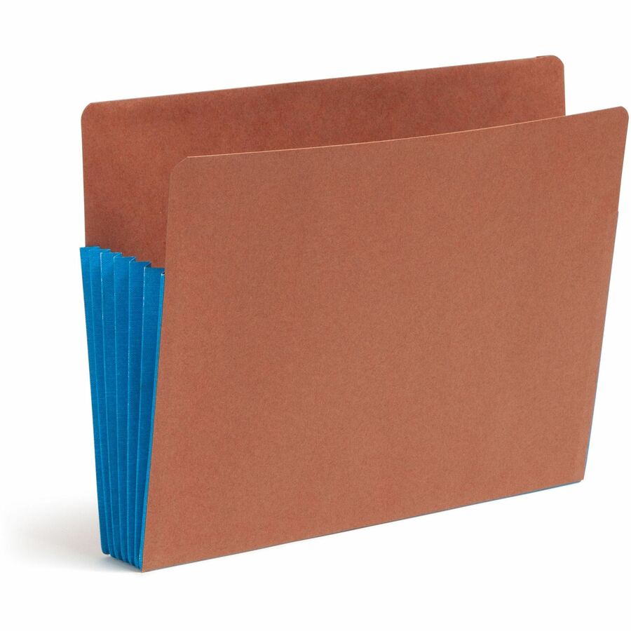 Redrope Drop-Front End Tab File Pockets, Fully Lined 6.5" High Gussets, 5.25" Expansion, Letter Size, Redrope/Blue, 10/Box