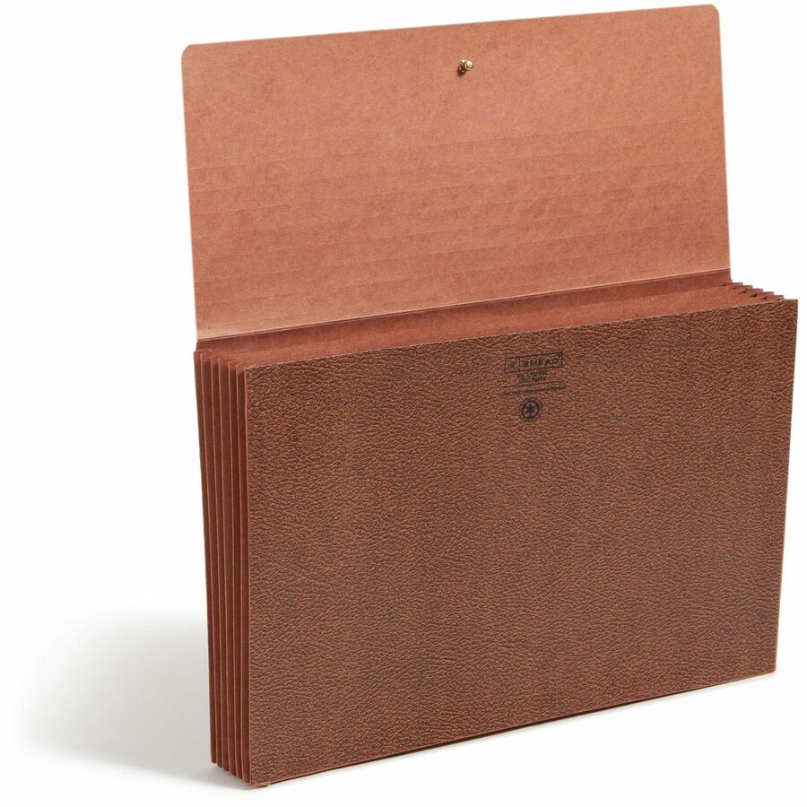 Classic 5.25" Expansion Partition Wallet with Tyvek Gusset Top and Elastic Cord, 6 Sections, Legal Size, Redrope, 10/Box