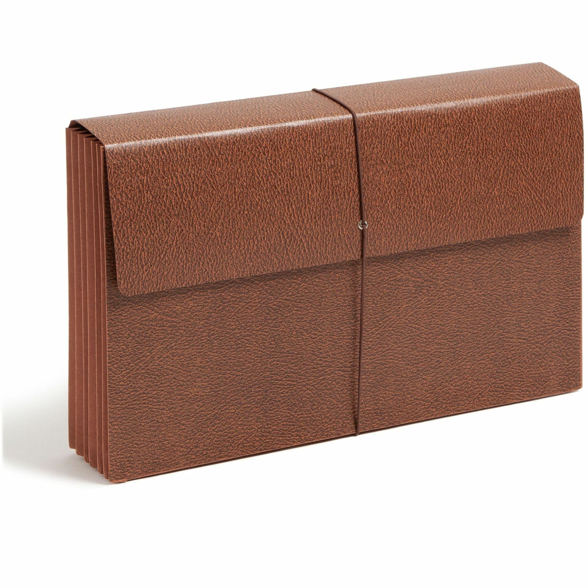 Classic 5.25" Expansion Partition Wallet with Tyvek Gusset Top and Elastic Cord, 6 Sections, Legal Size, Redrope, 10/Box