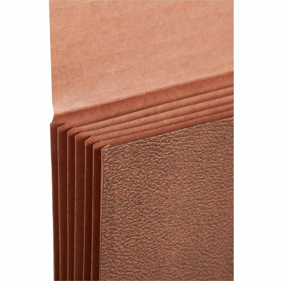 Classic 5.25" Expansion Partition Wallet with Tyvek Gusset Top and Elastic Cord, 6 Sections, Legal Size, Redrope, 10/Box