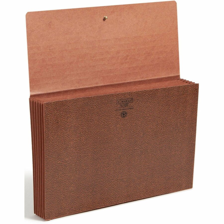Classic 5.25" Expansion Partition Wallet with Tyvek Gusset Top and Elastic Cord, 6 Sections, Legal Size, Redrope, 10/Box