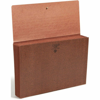 Classic 5.25" Expansion Partition Wallet with Tyvek Gusset Top and Elastic Cord, 6 Sections, Legal Size, Redrope, 10/Box