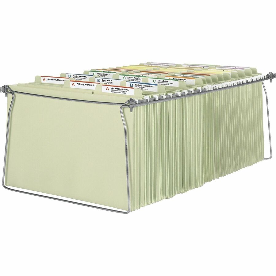 Steel Hanging Folder Drawer Frame, Legal Size, 23" to 27" Long, Gray, 2/Pack