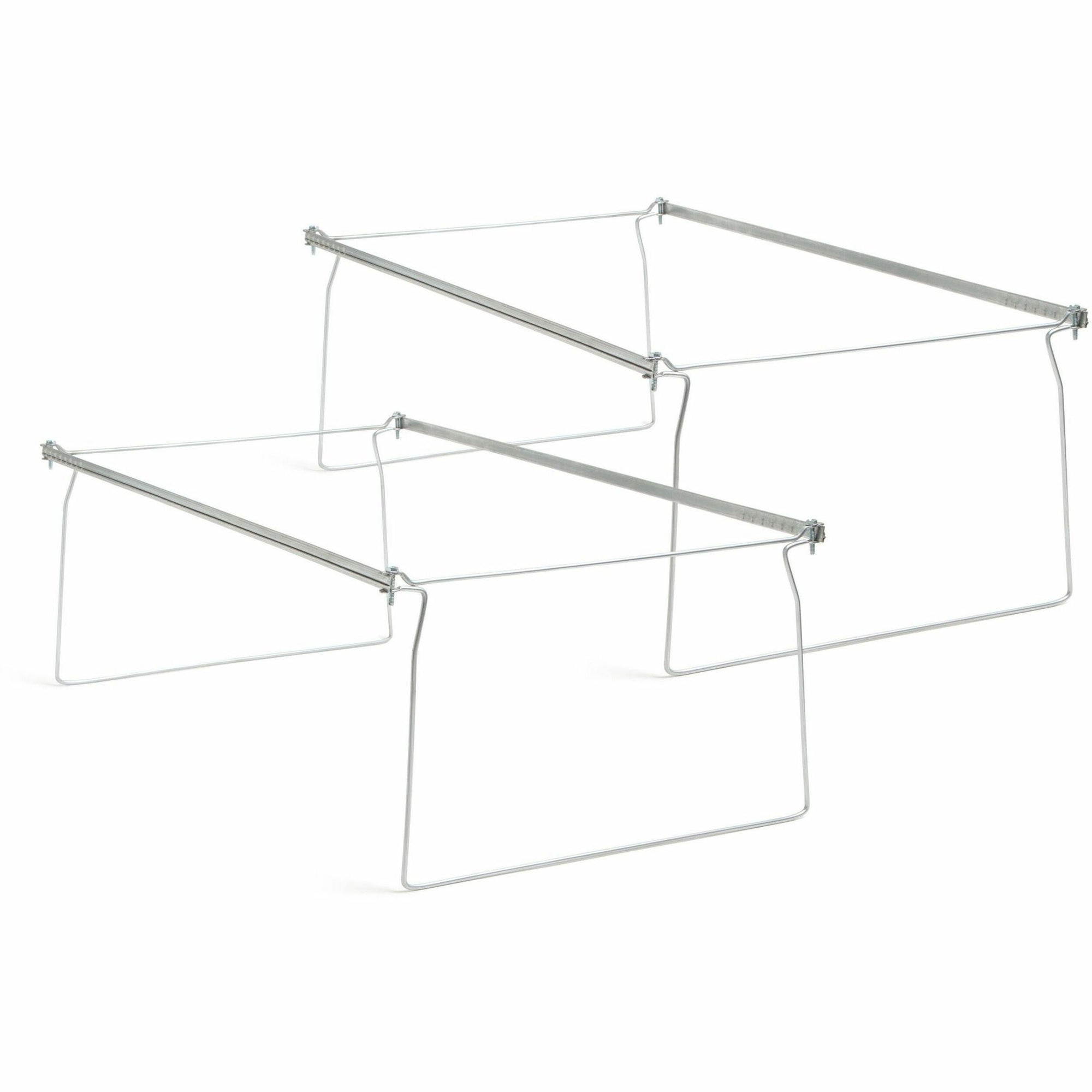 Steel Hanging Folder Drawer Frame, Legal Size, 23" to 27" Long, Gray, 2/Pack