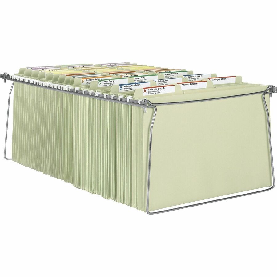 Steel Hanging Folder Drawer Frame, Legal Size, 23" to 27" Long, Gray, 2/Pack