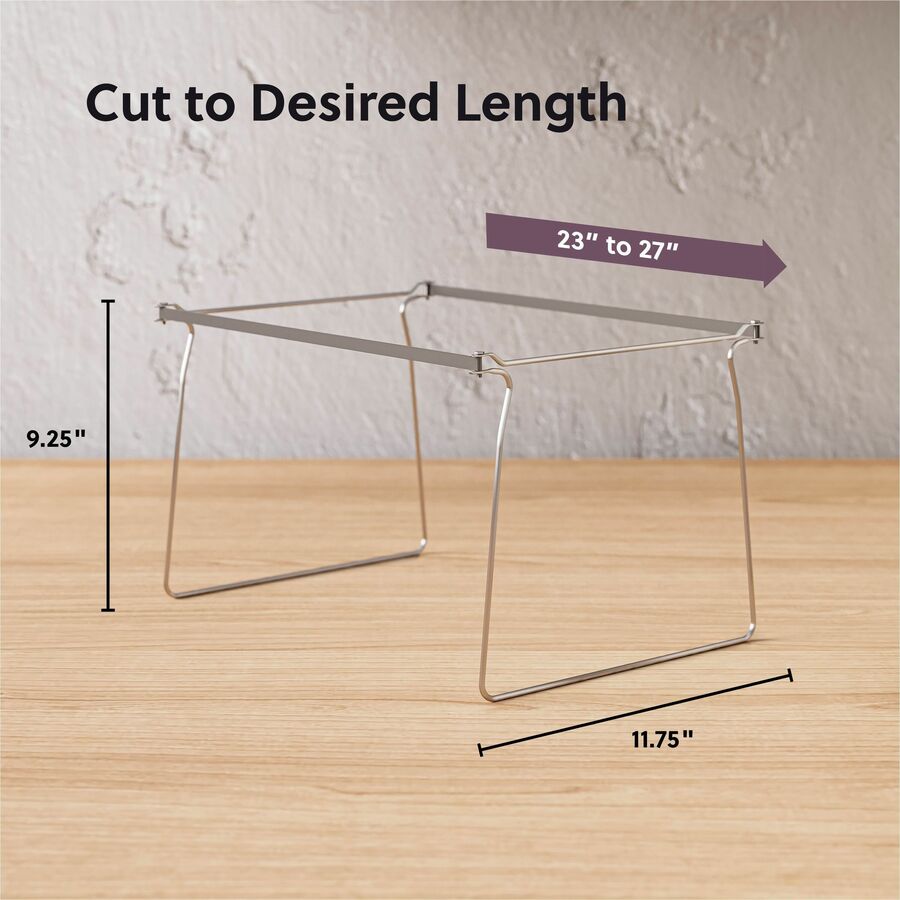 Smead Hanging Folder Frames - Letter - 23"-27" Long - Steel - Gray - 2 / Pack