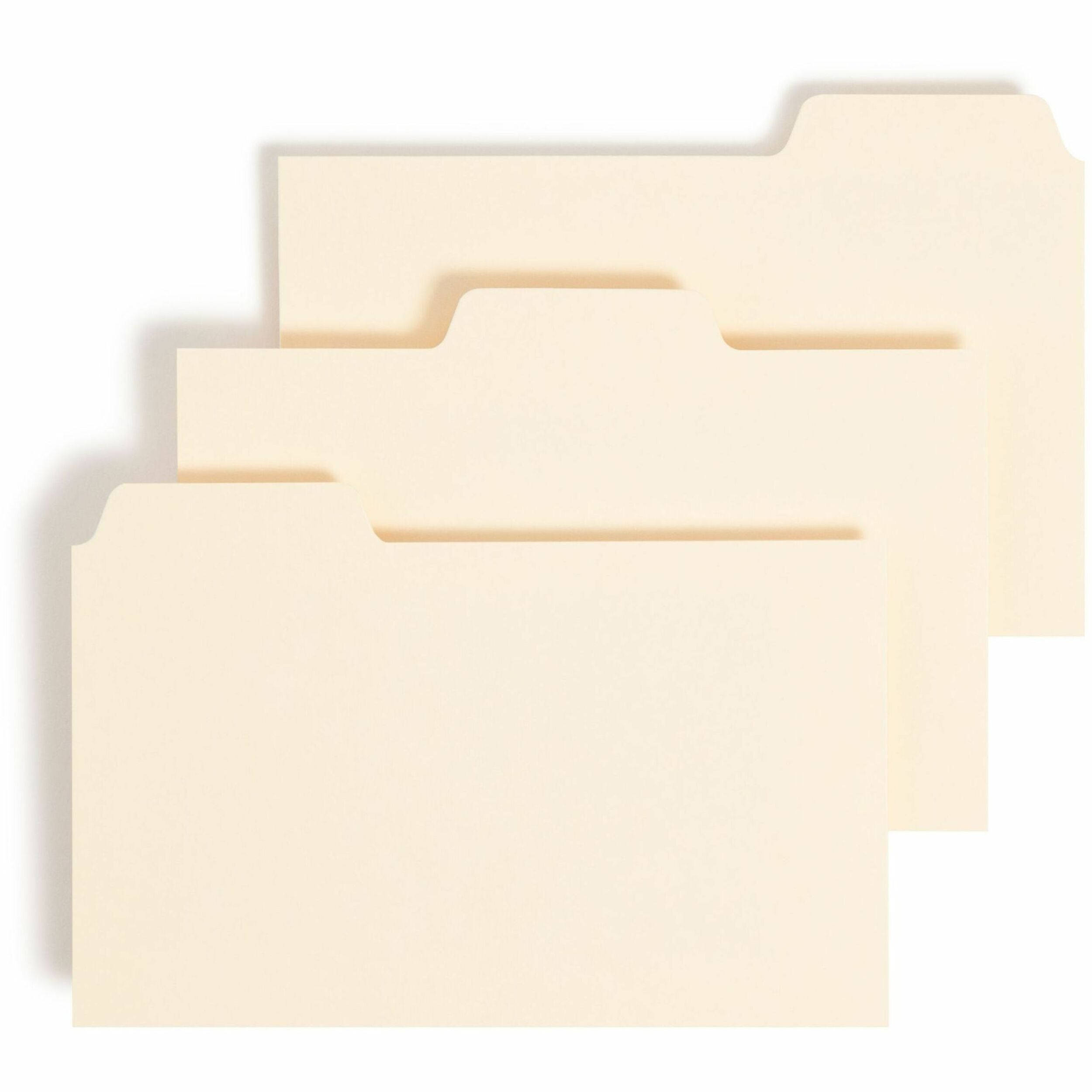 Manila Card Guides, 1/3-Cut Top Tab, Blank, 3 x 5, Manila, 100/Box