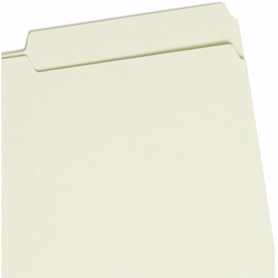 Recycled Pressboard Folders, Two SafeSHIELD Coated Fasteners, 2/5-Cut: Right, 2" Expansion, Legal Size, Gray-Green, 25/Box