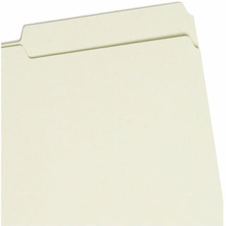 Recycled Pressboard Folders, Two SafeSHIELD Coated Fasteners, 2/5-Cut: Right, 2" Expansion, Legal Size, Gray-Green, 25/Box