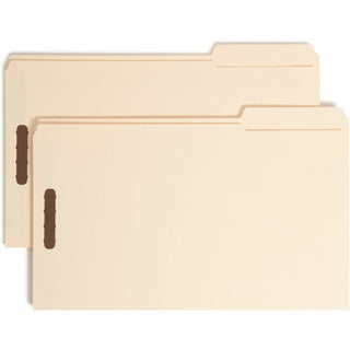 Top Tab Fastener Folders, 1/3-Cut Tabs: Right, 0.75" Expansion, 2 Fasteners, Legal Size, Manila Exterior, 50/Box