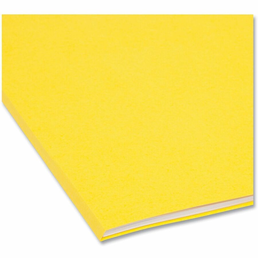 Reinforced Top Tab Colored File Folders, Straight Tabs, Legal Size, 0.75" Expansion, Yellow, 100/Box