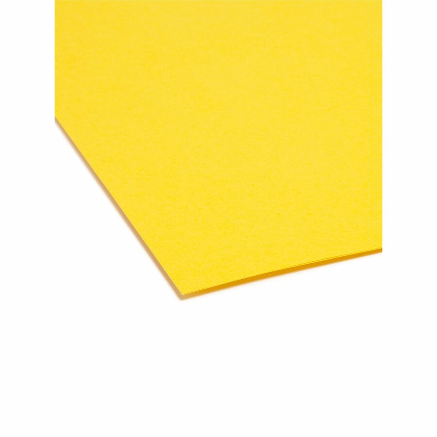 Reinforced Top Tab Colored File Folders, Straight Tabs, Legal Size, 0.75" Expansion, Yellow, 100/Box