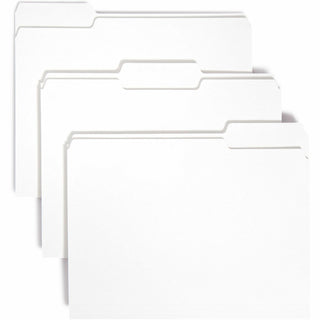 Colored File Folders, 1/3-Cut Tabs: Assorted, Letter Size, 0.75" Expansion, White, 100/Box