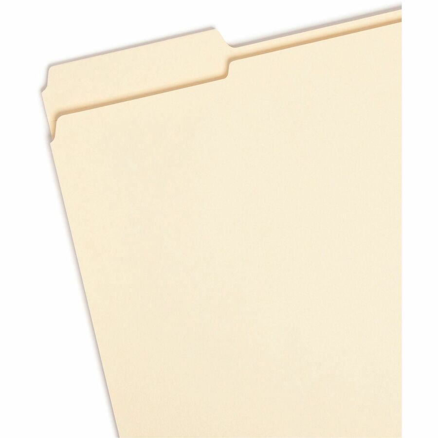 100% Recycled Reinforced Top Tab File Folders, 1/3-Cut Tabs: Assorted, Letter Size, 0.75" Expansion, Manila, 100/Box