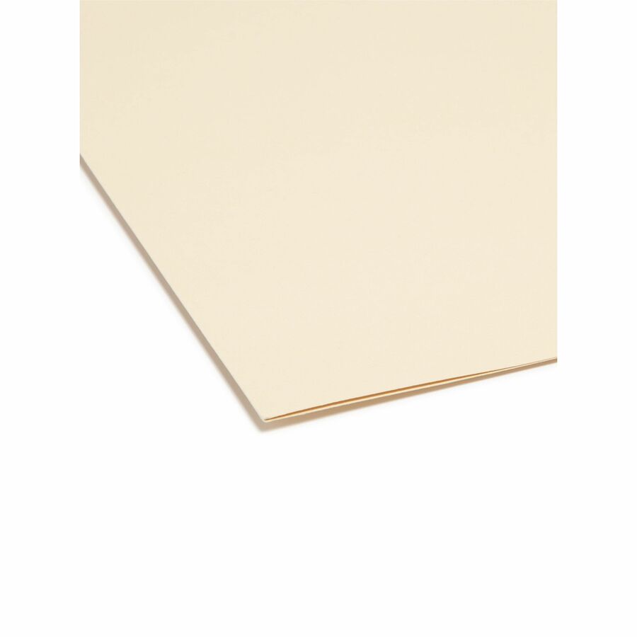100% Recycled Reinforced Top Tab File Folders, 1/3-Cut Tabs: Assorted, Letter Size, 0.75" Expansion, Manila, 100/Box