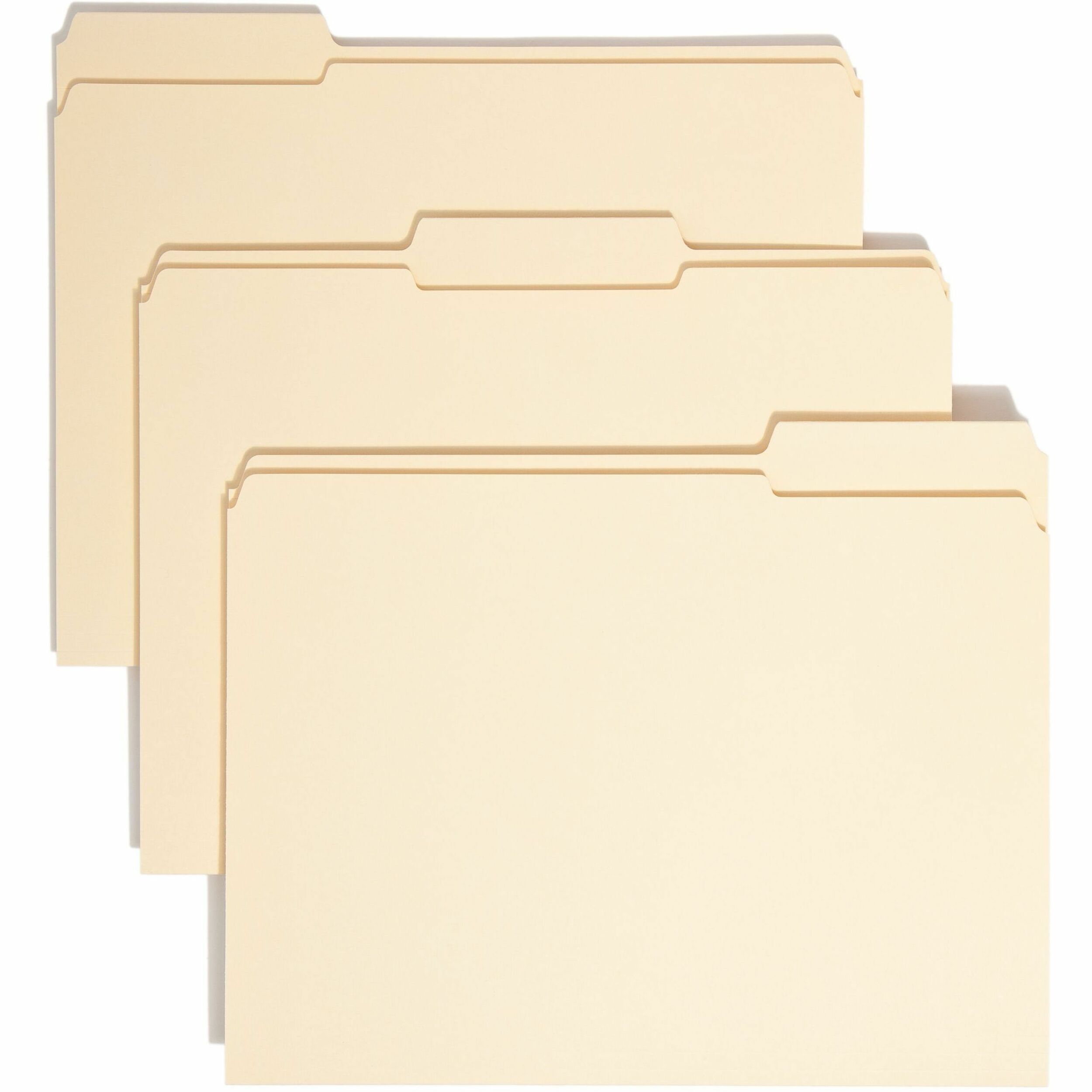 100% Recycled Reinforced Top Tab File Folders, 1/3-Cut Tabs: Assorted, Letter Size, 0.75" Expansion, Manila, 100/Box
