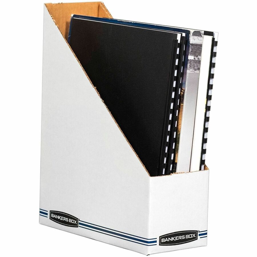 Stor/File Corrugated Magazine File, 4 x 9.25 x 11.75, White, 12/Carton